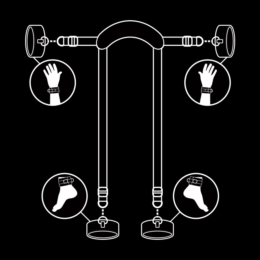 FETISH SUBMISSIVE - POSIÇÃO MESTRE COM 4 ALGEMAS REVESTIDAS COM NOPRENE - Image 4