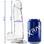 X RAY - DILDO TRANSPARENTE COM BOLAS 20 CM -O- 4.5 CM