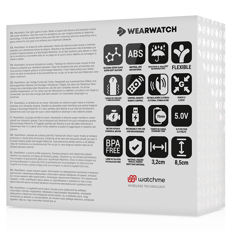 WEARWATCH - VIBRADOR DE TECNOLOGIA DUAL WATCHME ÁGUA DO MAR / ROSA - Image 4